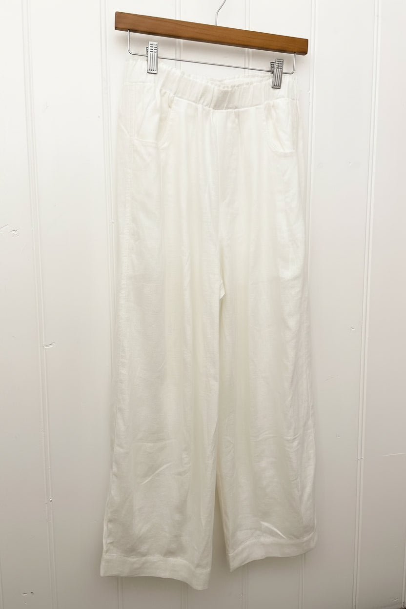 Bayley Linen Pant | White
