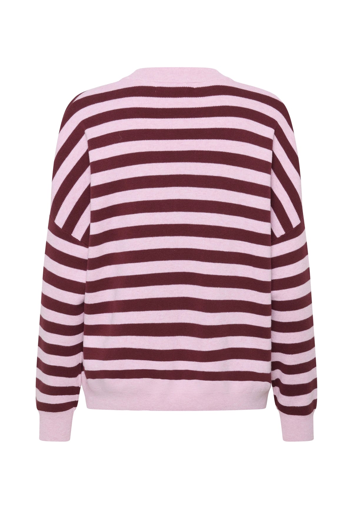 Foster V-beck Knit | Zinfandel Stripe