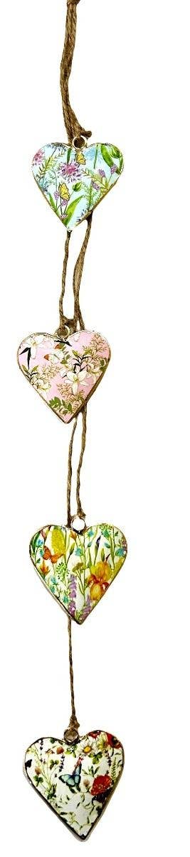 S/4 5 cm Floral Hearts with Butterflies