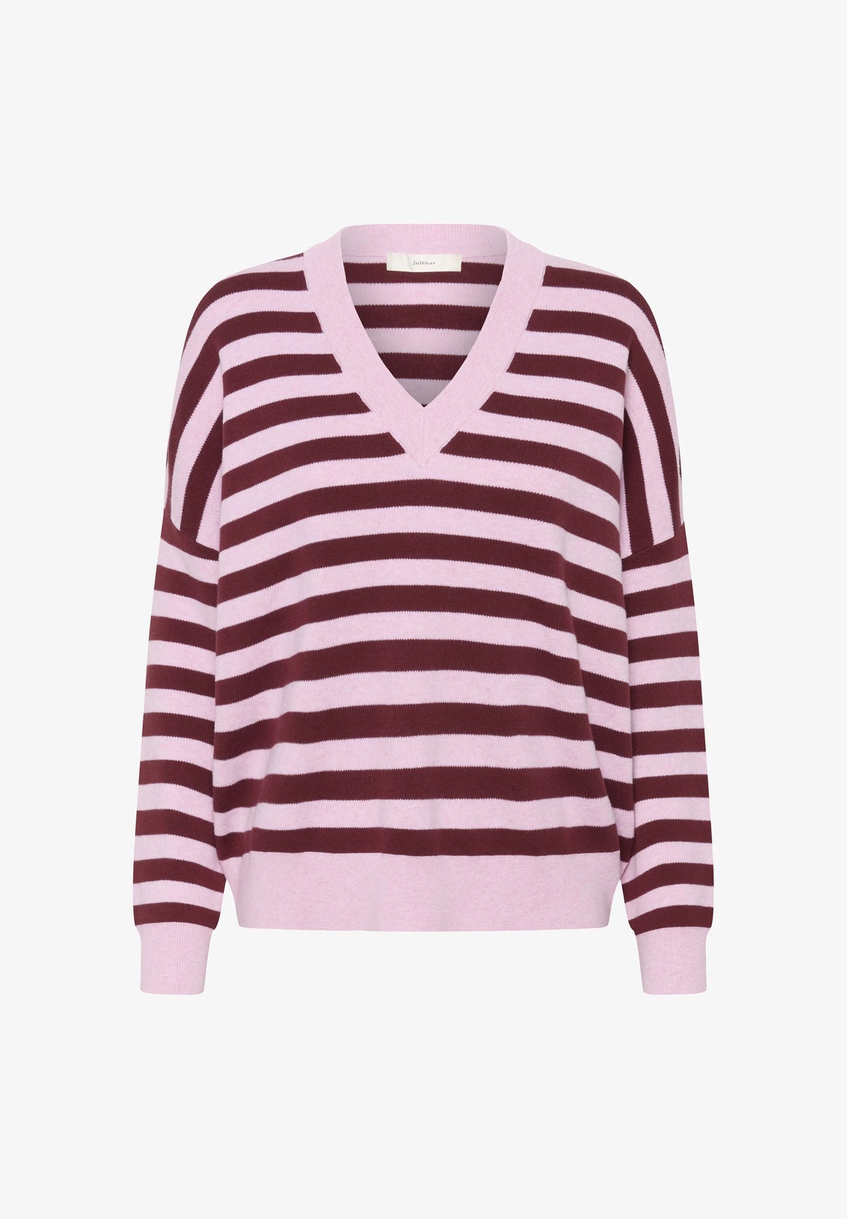 Foster V-beck Knit | Zinfandel Stripe
