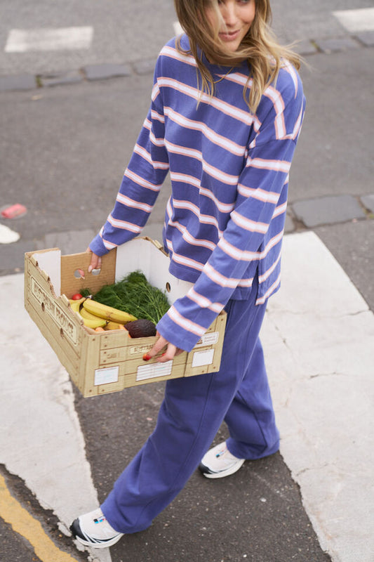 Scout Slouchy Long Sleeve Tee | Washed Navy/Pink