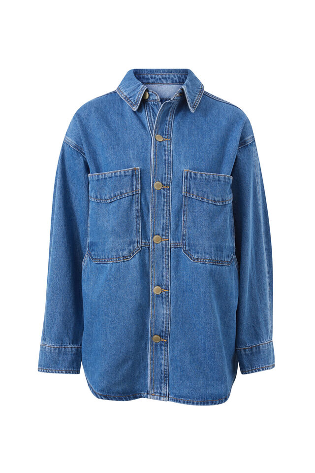 Bobbi Side Pocket Denim Shacket