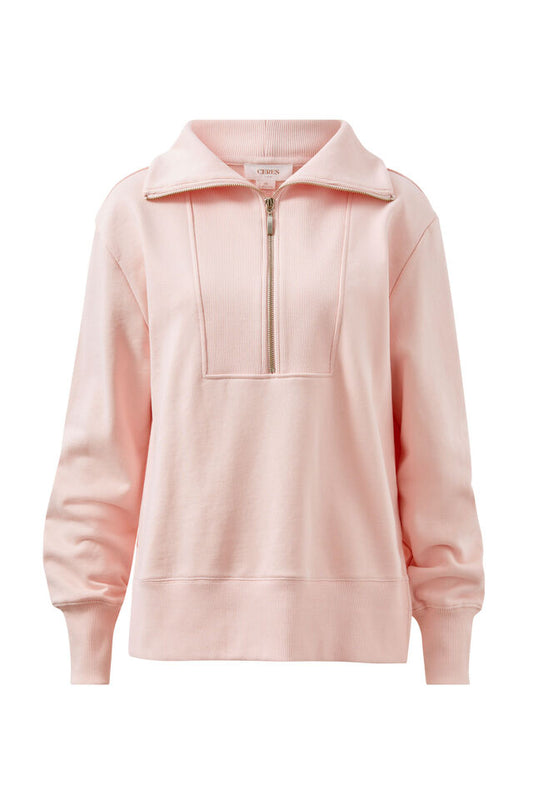 Isabella Half Zip Sweat | Shell Pink