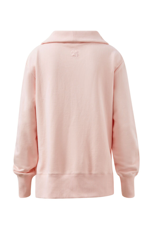 Isabella Half Zip Sweat | Shell Pink