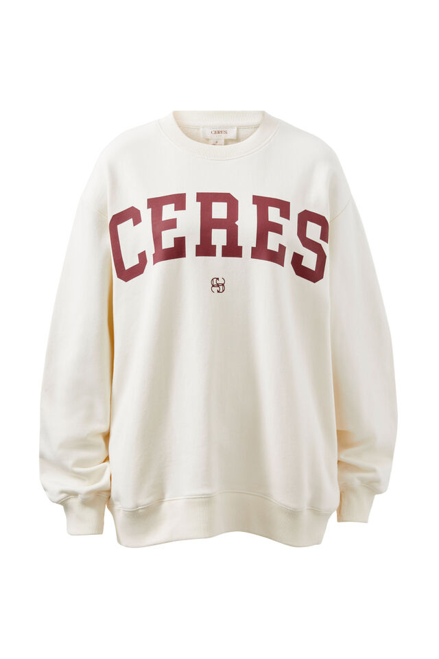 Oversized Slouchy Crew | Wine