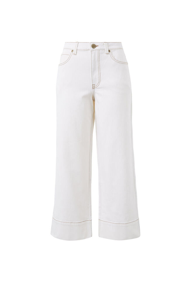Jude Wide Leg Crop Jean | Fresh Ecru