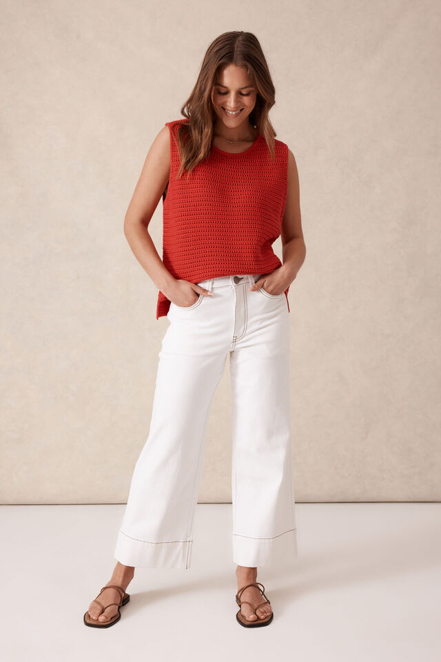 Jude Wide Leg Crop Jean | Fresh Ecru