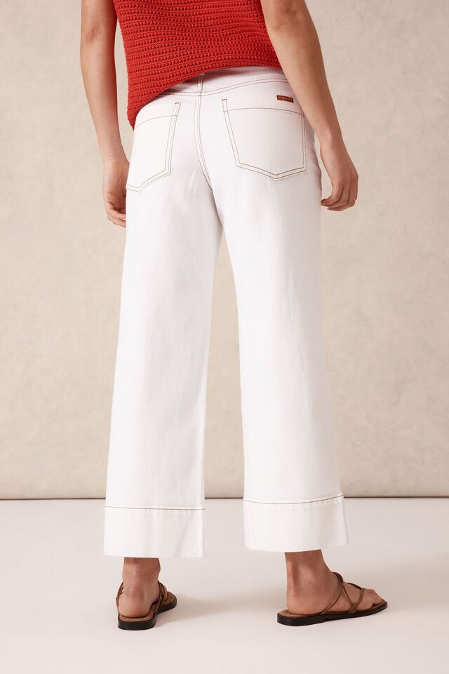 Jude Wide Leg Crop Jean | Fresh Ecru