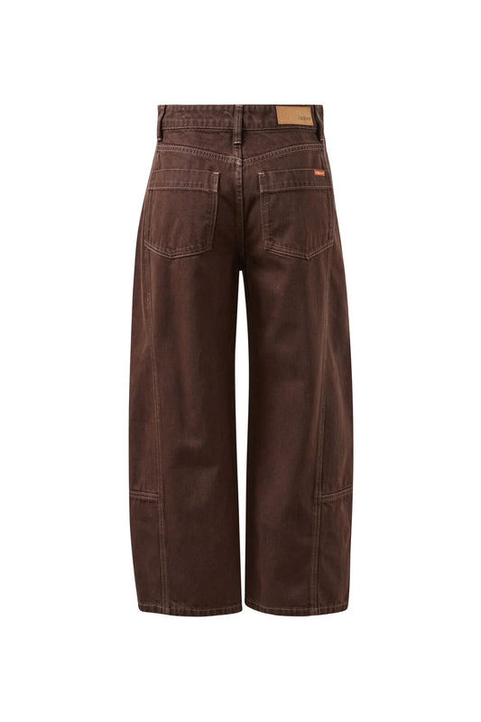 Demi Barrel Jean | Bitter Chocolate