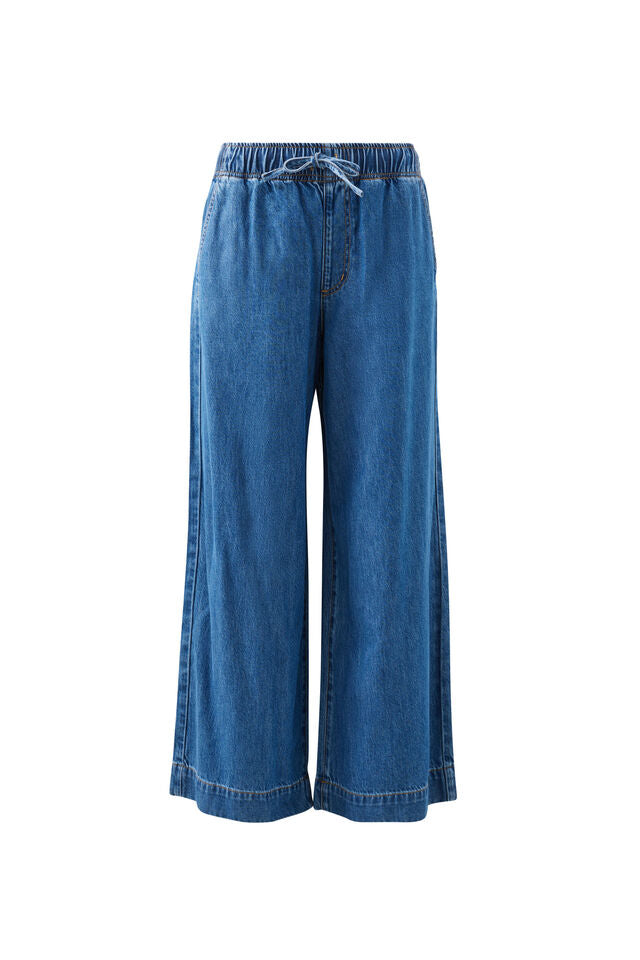 Andie Wide Leg Drawstring Pant | Fresh Indigo