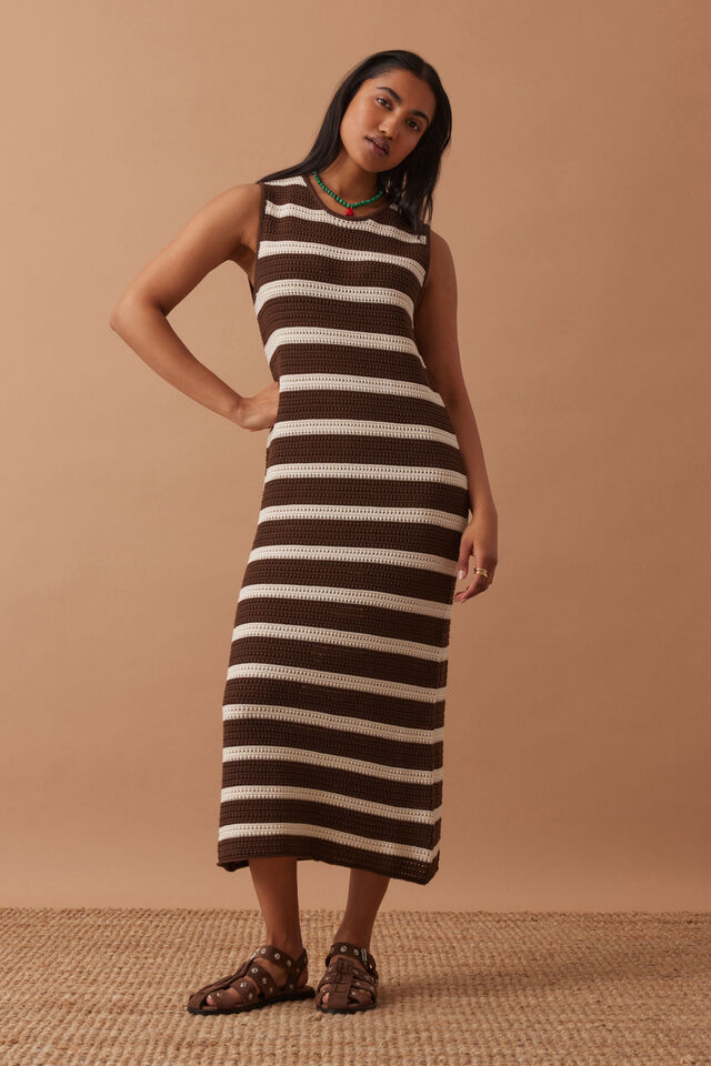 Margot Mesh Knit Tank Midi Dress