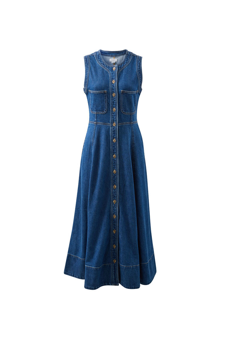 Hazel Sleeveless Midi Shirt Dress
