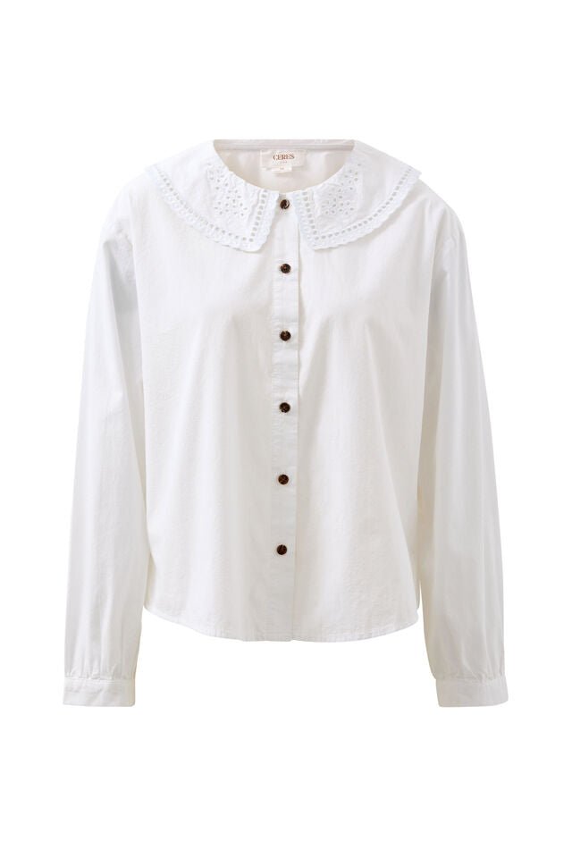 Alice Collared Top | White