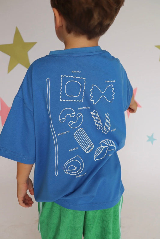Eat Pasta Run Fasta Tee | Sea Blue
