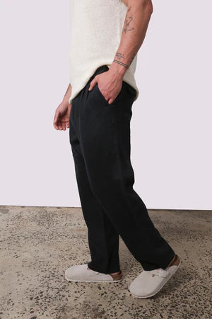 Linen Slack Pant | Midnight