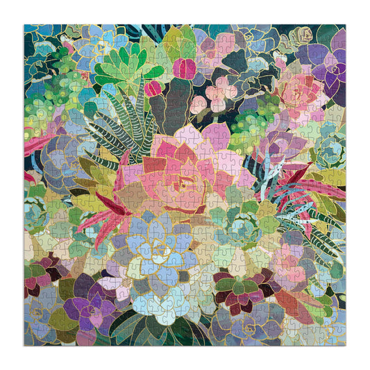 Succulent Mosaic Foil Puzzle | 500pcs Multi-Coloured
