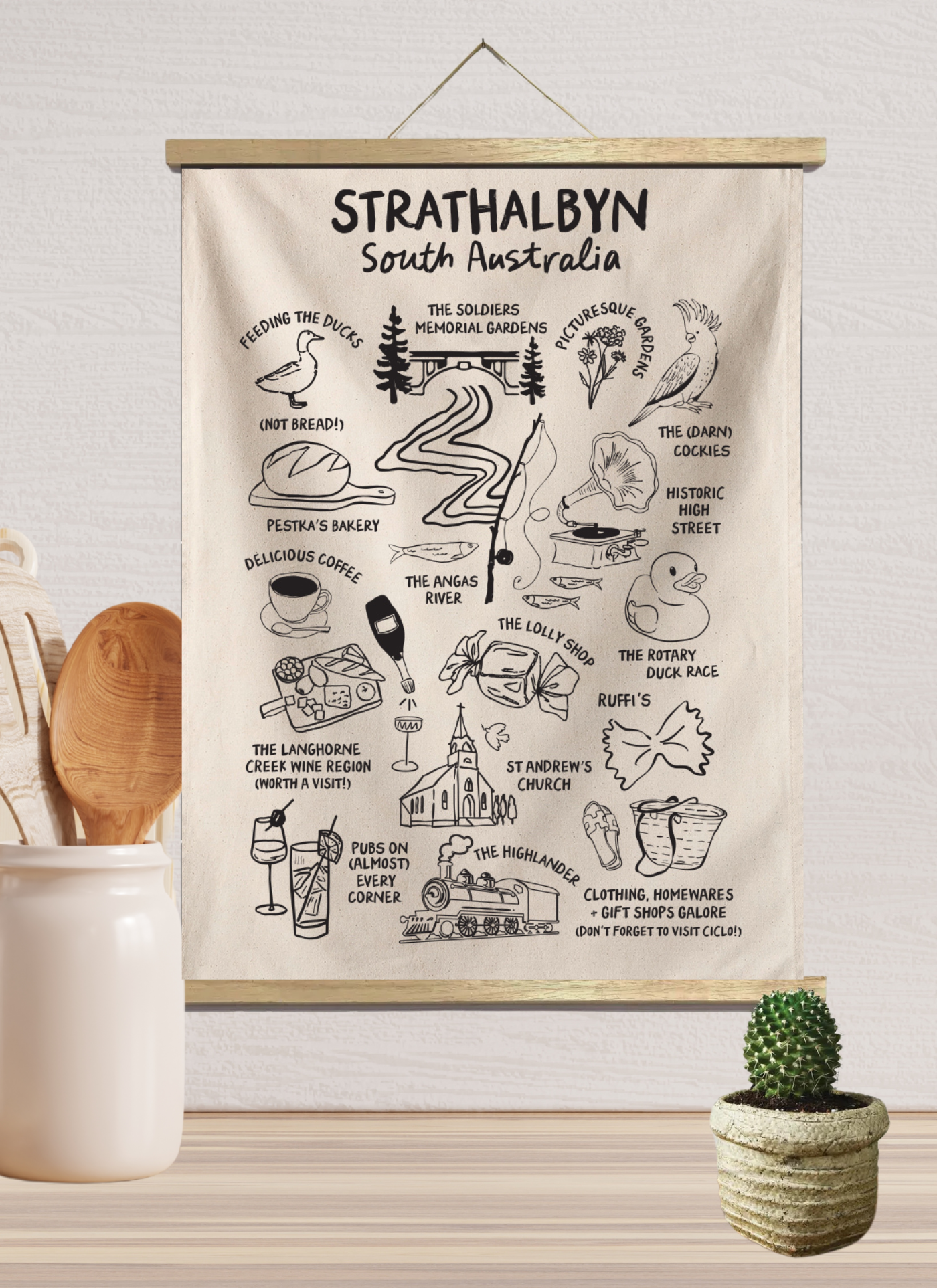 Strathalbyn Icons Tea Towel