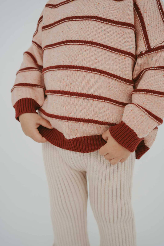 Raised Cotton Knit Jumper | Sherbet Berry