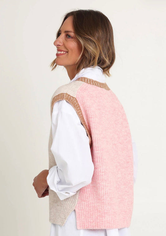 Plush Love Vest | Pink Combo