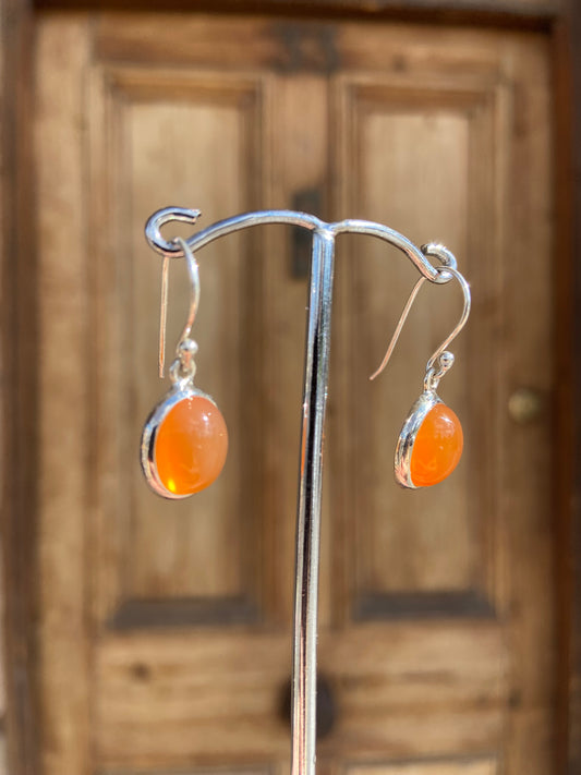 Carnelian Silver Earrings