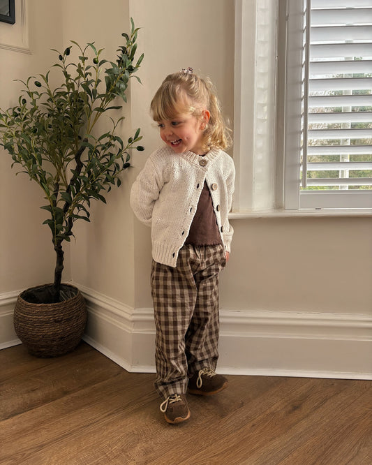 Organic Cotton Kingston Pant | Gingham Shitake