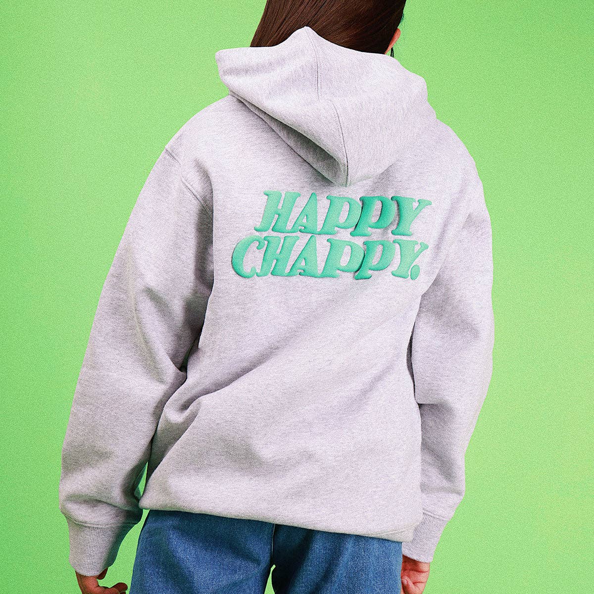 Happy Chappy Kids Slang Hoodie in Snow Marle