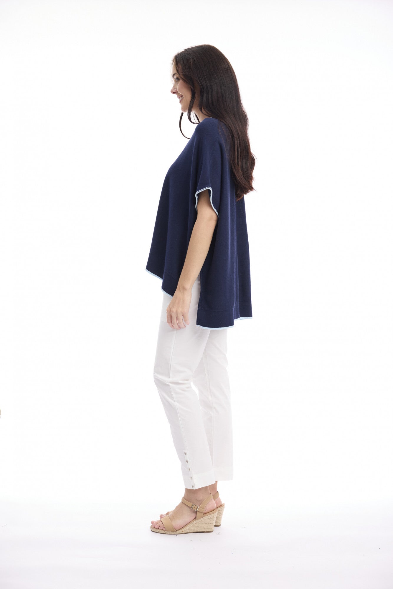 Boxy Knit Top | Navy