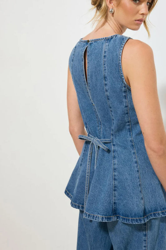 Nomada Denim Top | Mid Indigo