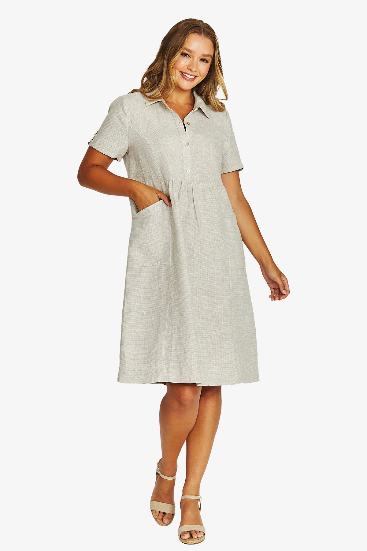 Mini Check Collar Dress | Flax