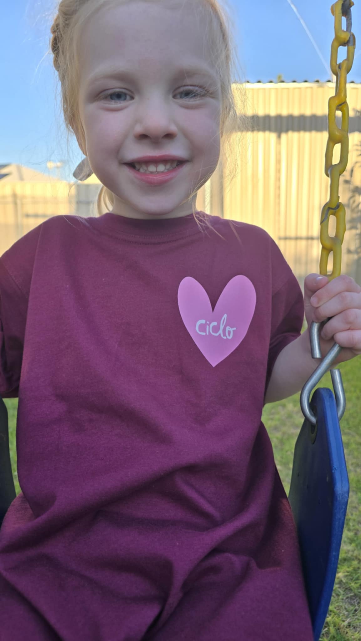 Kid's Ciclo Heart Tee | Maroon/Pink