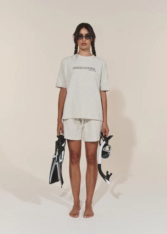 Exercise Your Mind T-shirt | Grey Marle