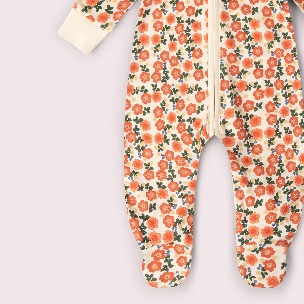 Petals Zip Organic Babygrow
