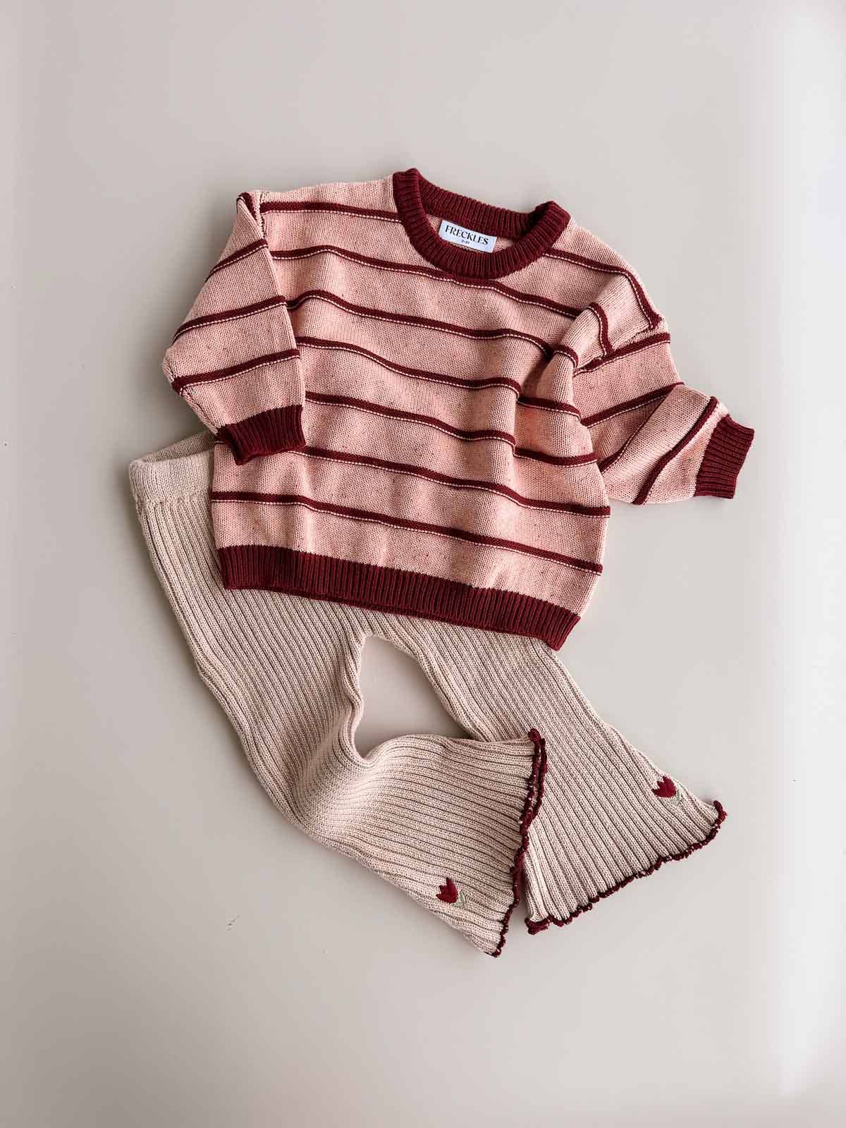 Raised Cotton Knit Jumper | Sherbet Berry