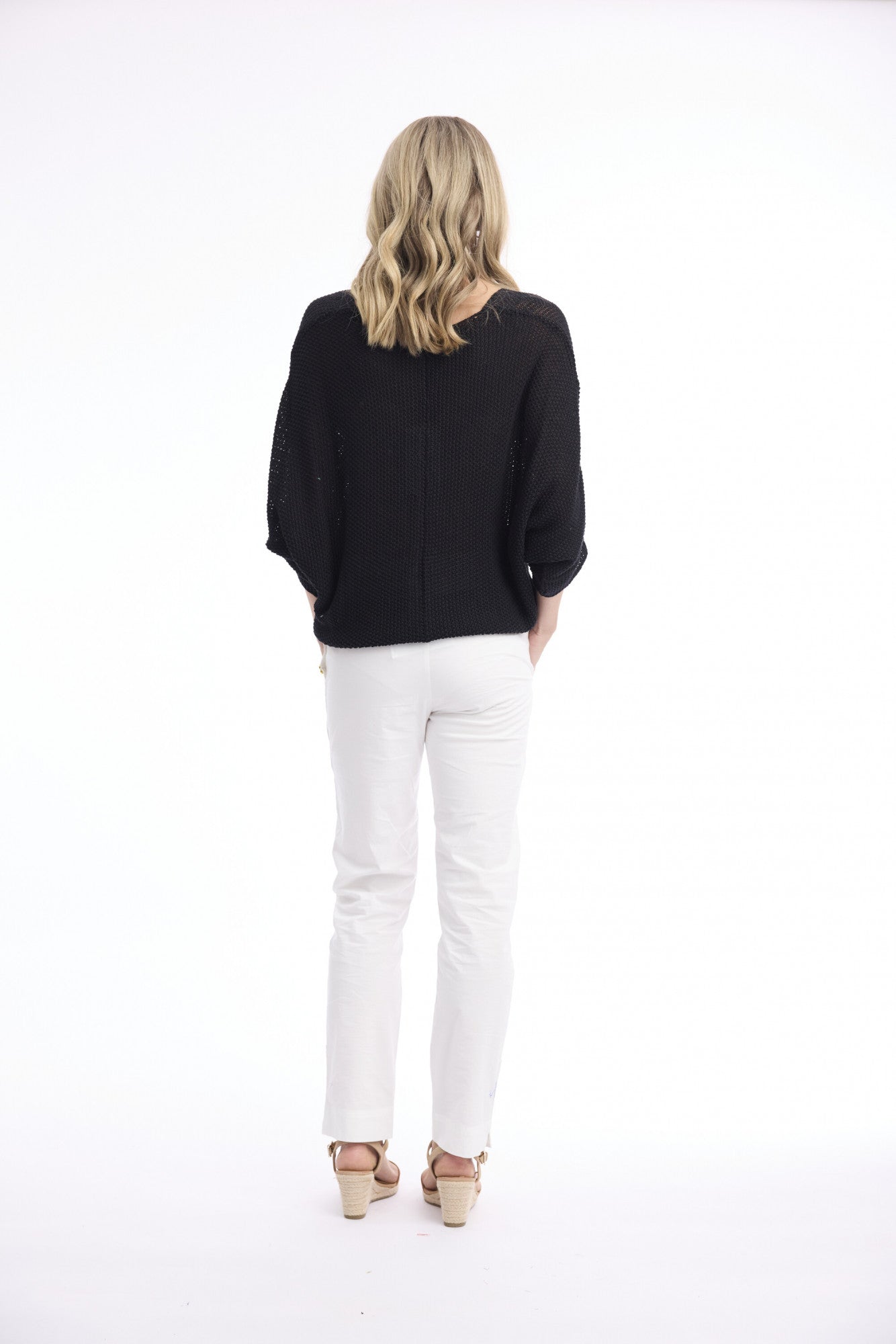 Centre Seam Knit Top | Black