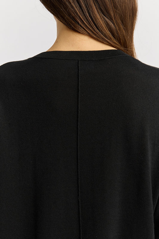 Extra Fine Merino Knit Tee | Black