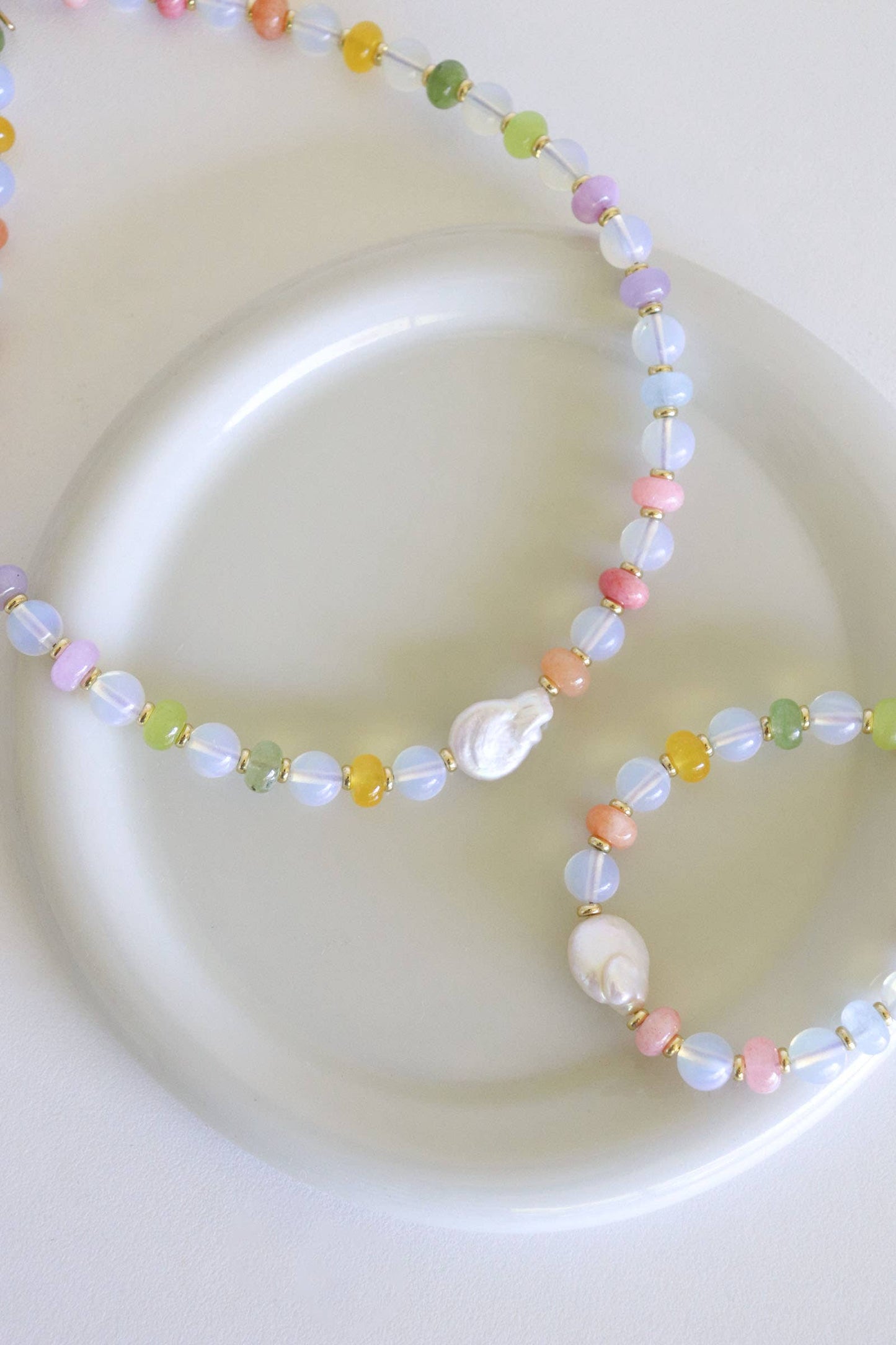 Opalite Pearl & Stone Necklace