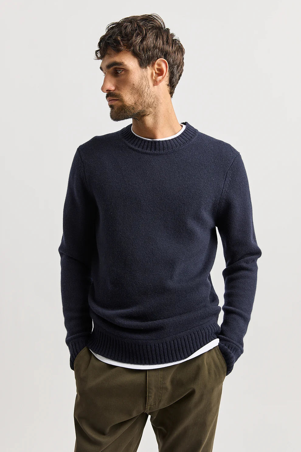 Lambswool Classic Crew | French Navy