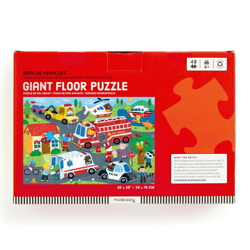 Mudpuppy Giant Floor Puzzle - Rescue Vehicles