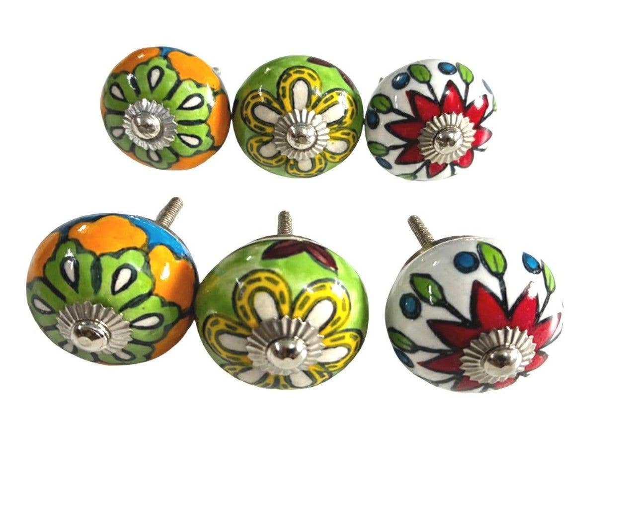 Ceramic Knobs | Multi Green