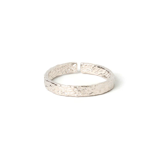 Eros Silver Textured Ring | Small