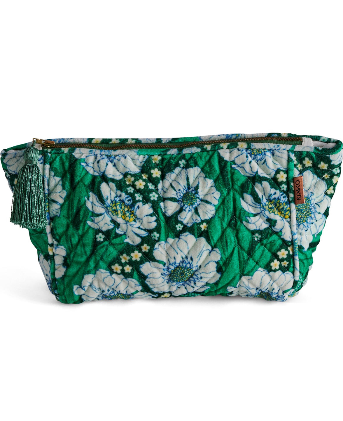 Velvet Toiletry Bag | Tumbling Flowers Green