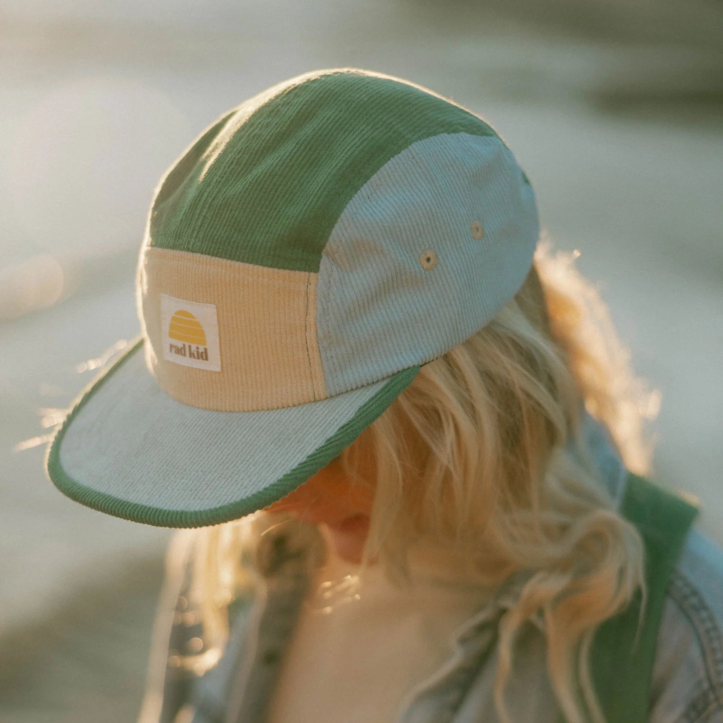 Rad Kid Five Panel Splice Cord Cap | Lagoon