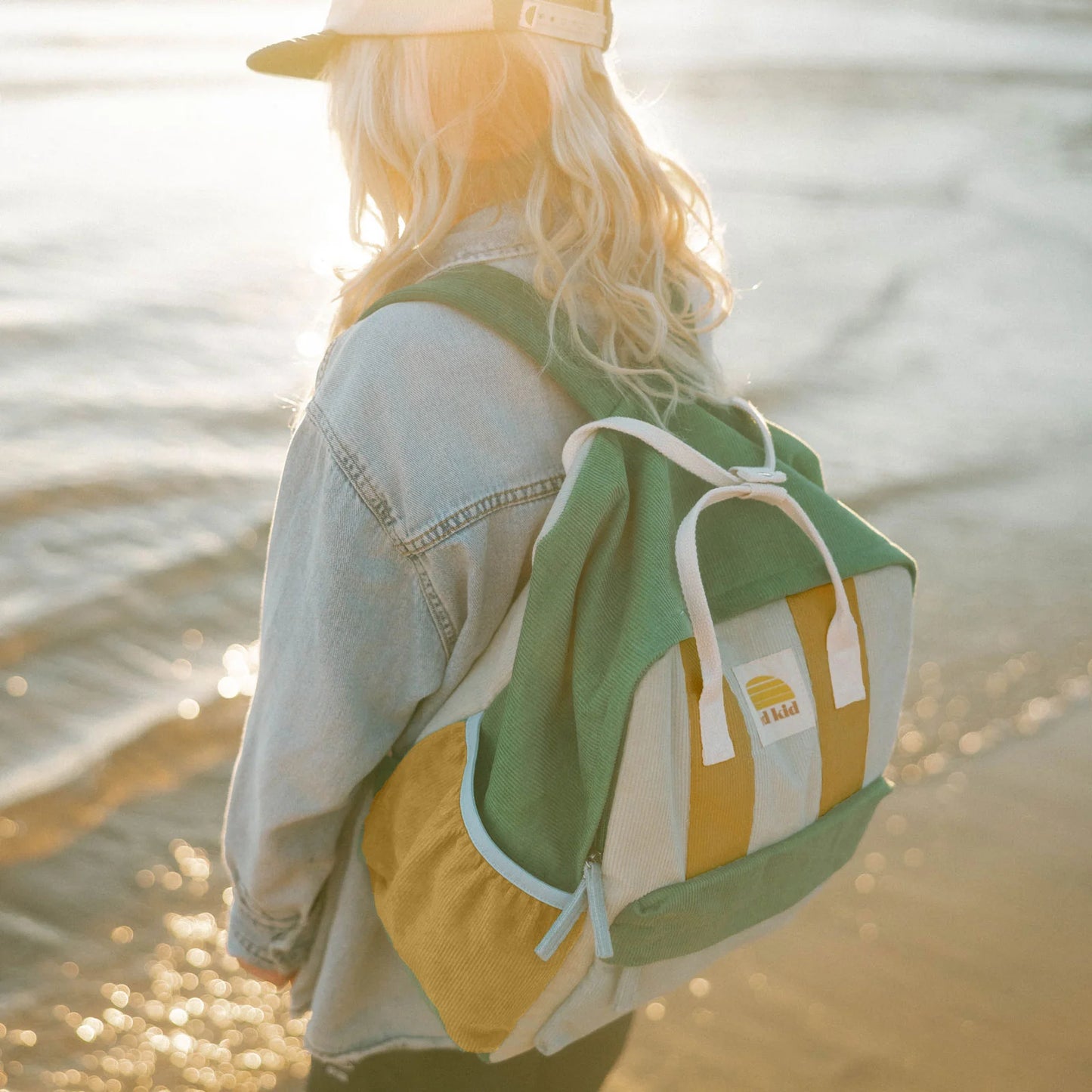 Corduroy Splice Eco Kids Backpack | Lagoon