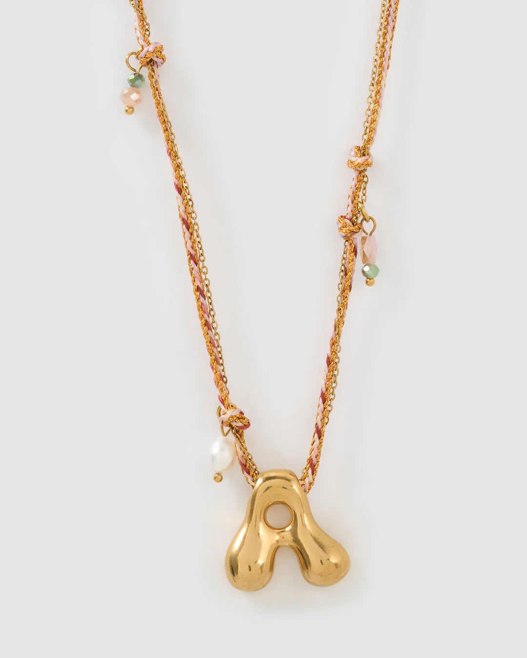 Bubble Gold Letter Necklace