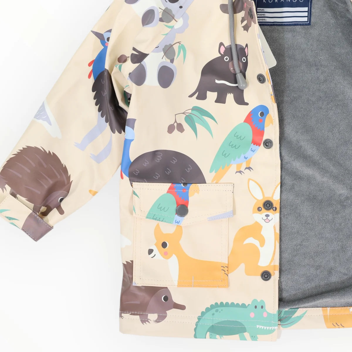 *BACK IN STOCK* Australian Animals Printed Raincoat | Beige