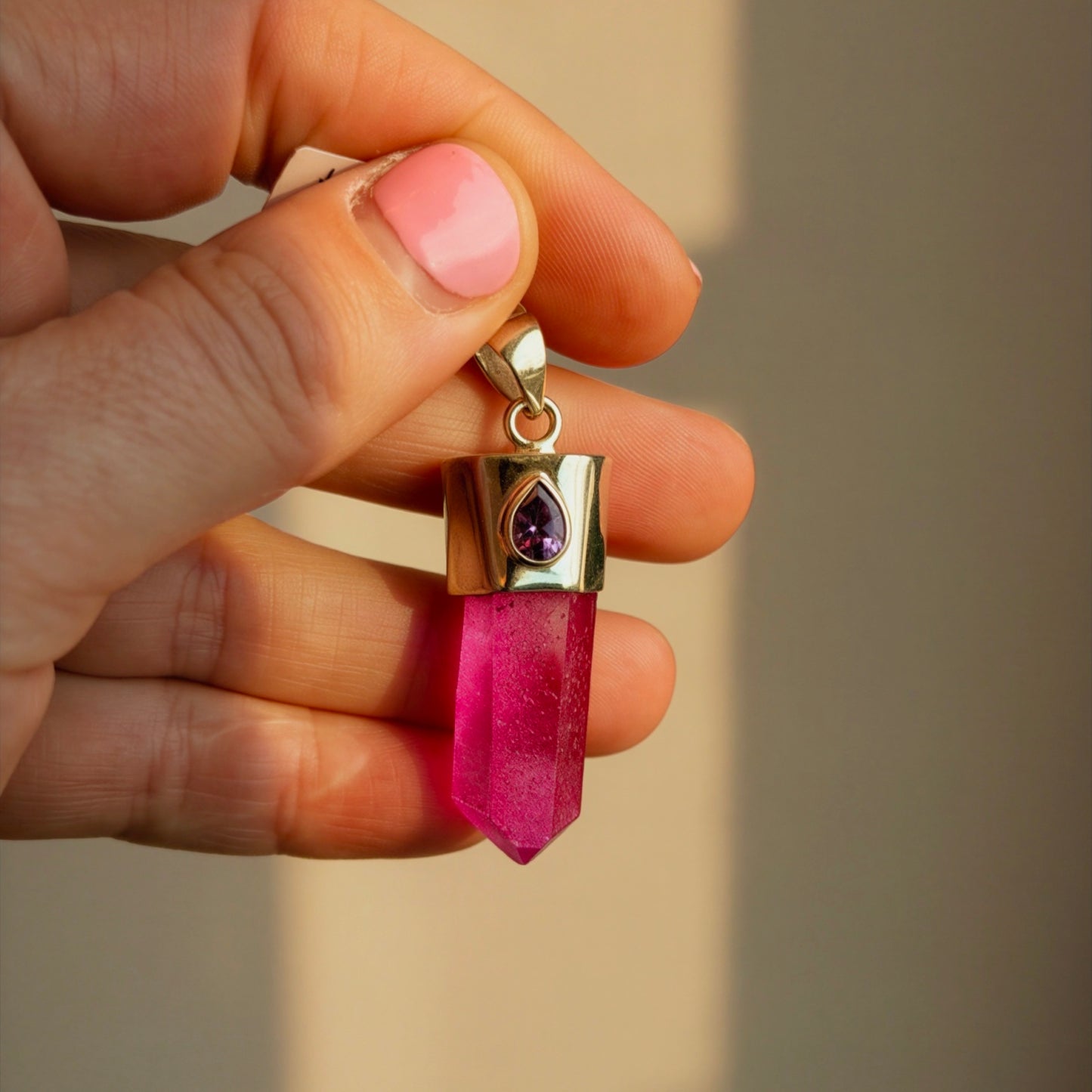 Amethyst Aqua Sterling Silver Pendant