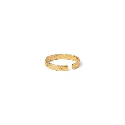 Eros Gold Textured Ring | Small