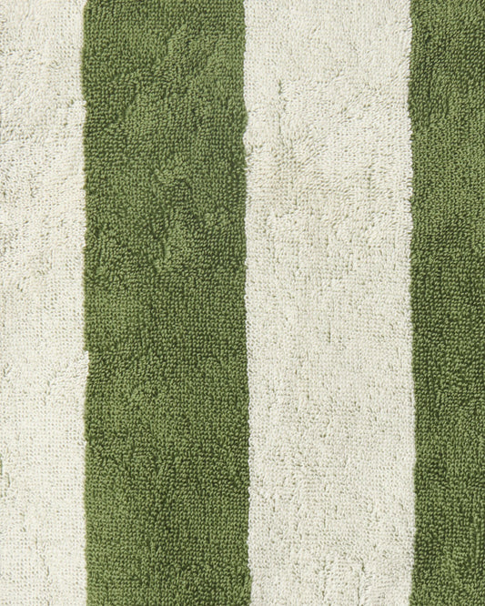 Terry Face Washer | Moss Stripe