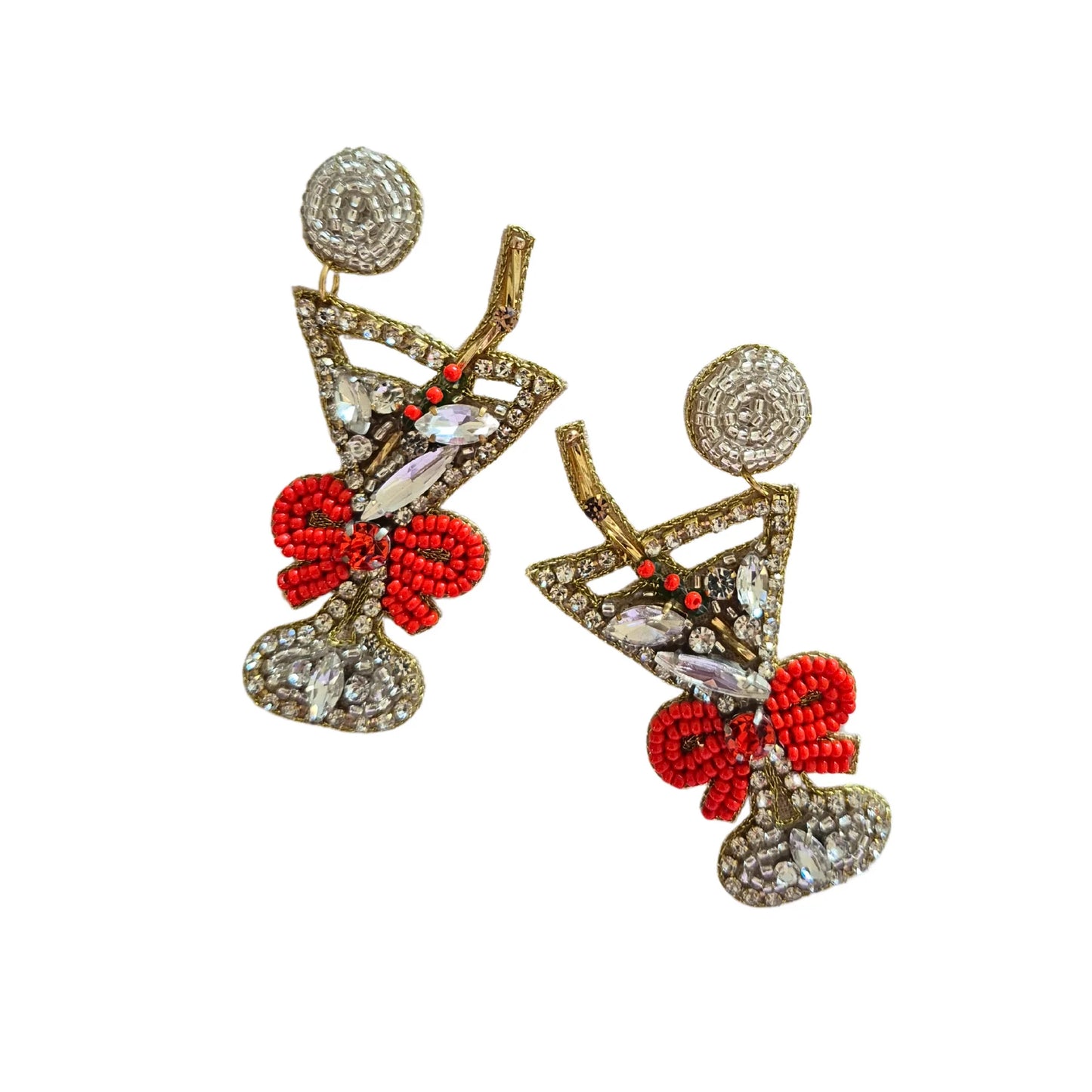 Beaded Christmas Earring | Wine