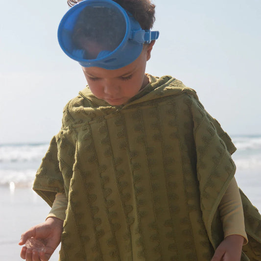 TERRY TOWELLING FLOW PONCHO: LEAF